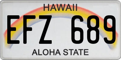 HI license plate EFZ689