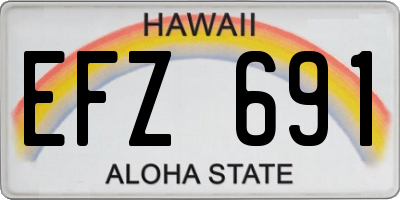 HI license plate EFZ691