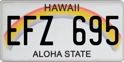 HI license plate EFZ695