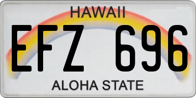 HI license plate EFZ696