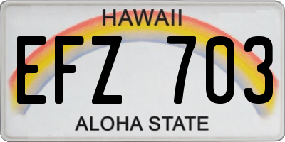 HI license plate EFZ703