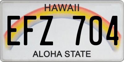 HI license plate EFZ704