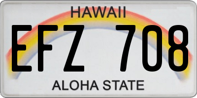 HI license plate EFZ708