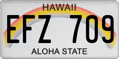 HI license plate EFZ709