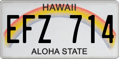 HI license plate EFZ714