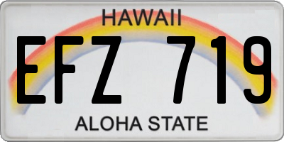 HI license plate EFZ719