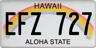 HI license plate EFZ727