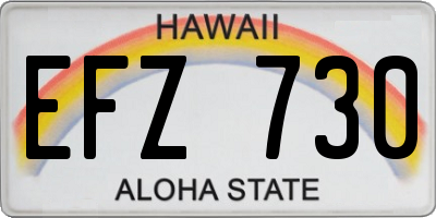 HI license plate EFZ730