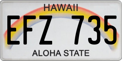 HI license plate EFZ735