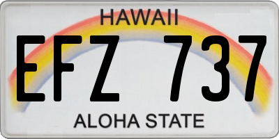 HI license plate EFZ737