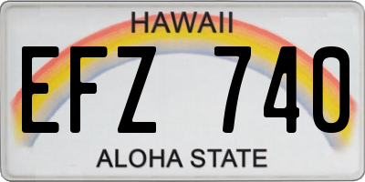 HI license plate EFZ740