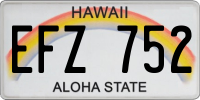 HI license plate EFZ752