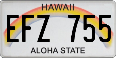 HI license plate EFZ755