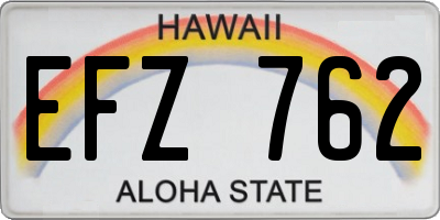 HI license plate EFZ762