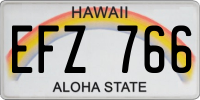 HI license plate EFZ766