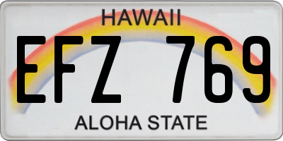 HI license plate EFZ769