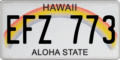 HI license plate EFZ773