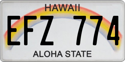 HI license plate EFZ774