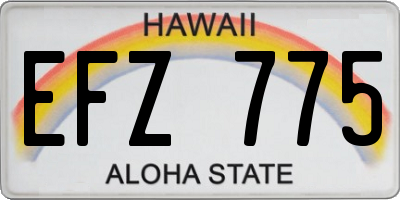HI license plate EFZ775