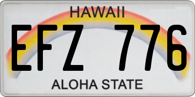 HI license plate EFZ776