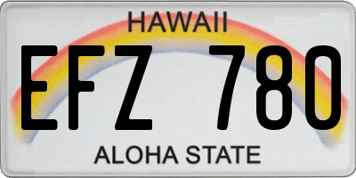HI license plate EFZ780