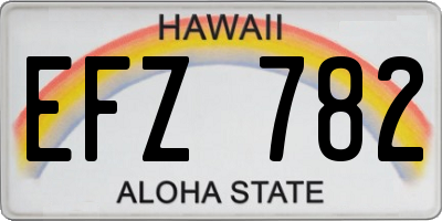 HI license plate EFZ782