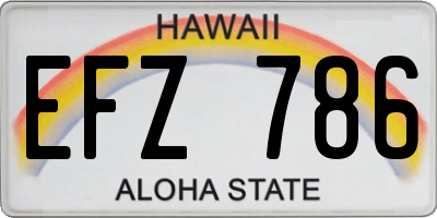 HI license plate EFZ786