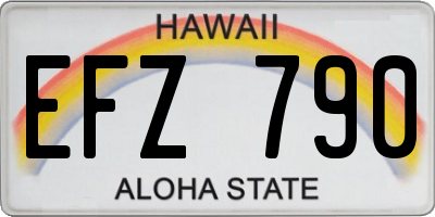 HI license plate EFZ790