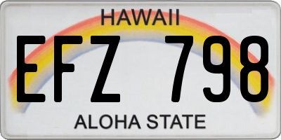 HI license plate EFZ798