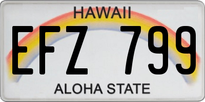HI license plate EFZ799