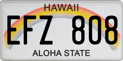 HI license plate EFZ808