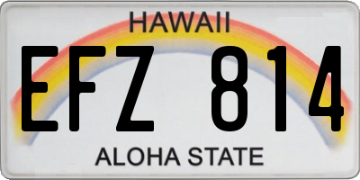 HI license plate EFZ814