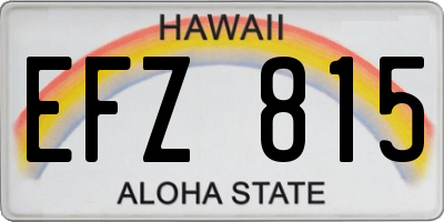 HI license plate EFZ815