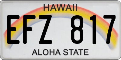 HI license plate EFZ817