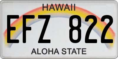 HI license plate EFZ822