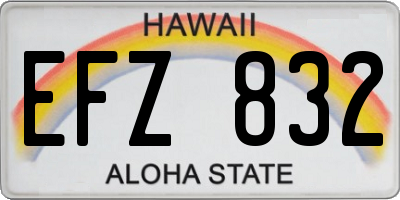 HI license plate EFZ832