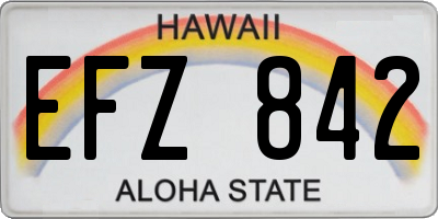 HI license plate EFZ842
