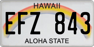 HI license plate EFZ843
