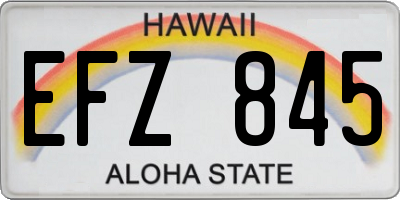 HI license plate EFZ845