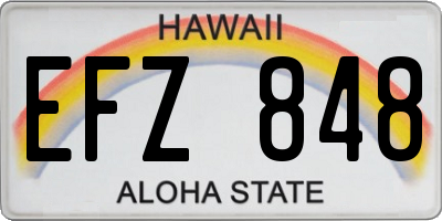 HI license plate EFZ848