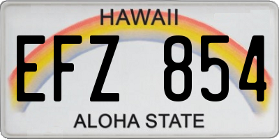 HI license plate EFZ854