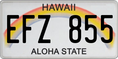 HI license plate EFZ855