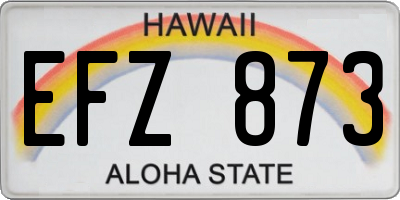 HI license plate EFZ873