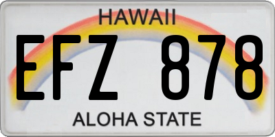 HI license plate EFZ878