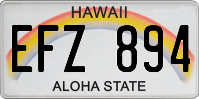 HI license plate EFZ894