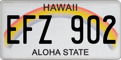 HI license plate EFZ902