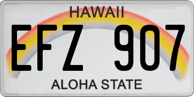 HI license plate EFZ907