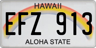 HI license plate EFZ913