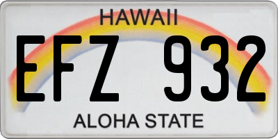 HI license plate EFZ932