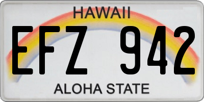 HI license plate EFZ942